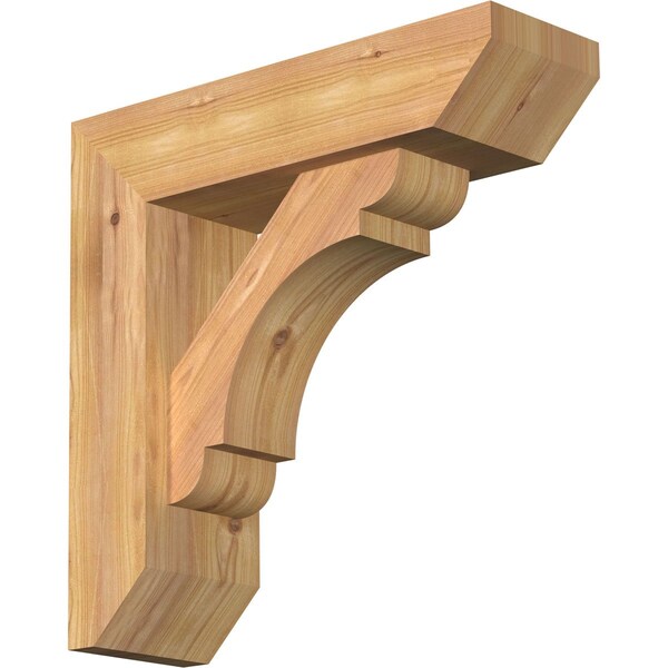 Ekena Millwork Olympic Slat Smooth Bracket w/ Offset Brace, Western Red Cedar, 5 1/2"W x 18"D x 18"H BKT0604X18X18OLY06SWR - main